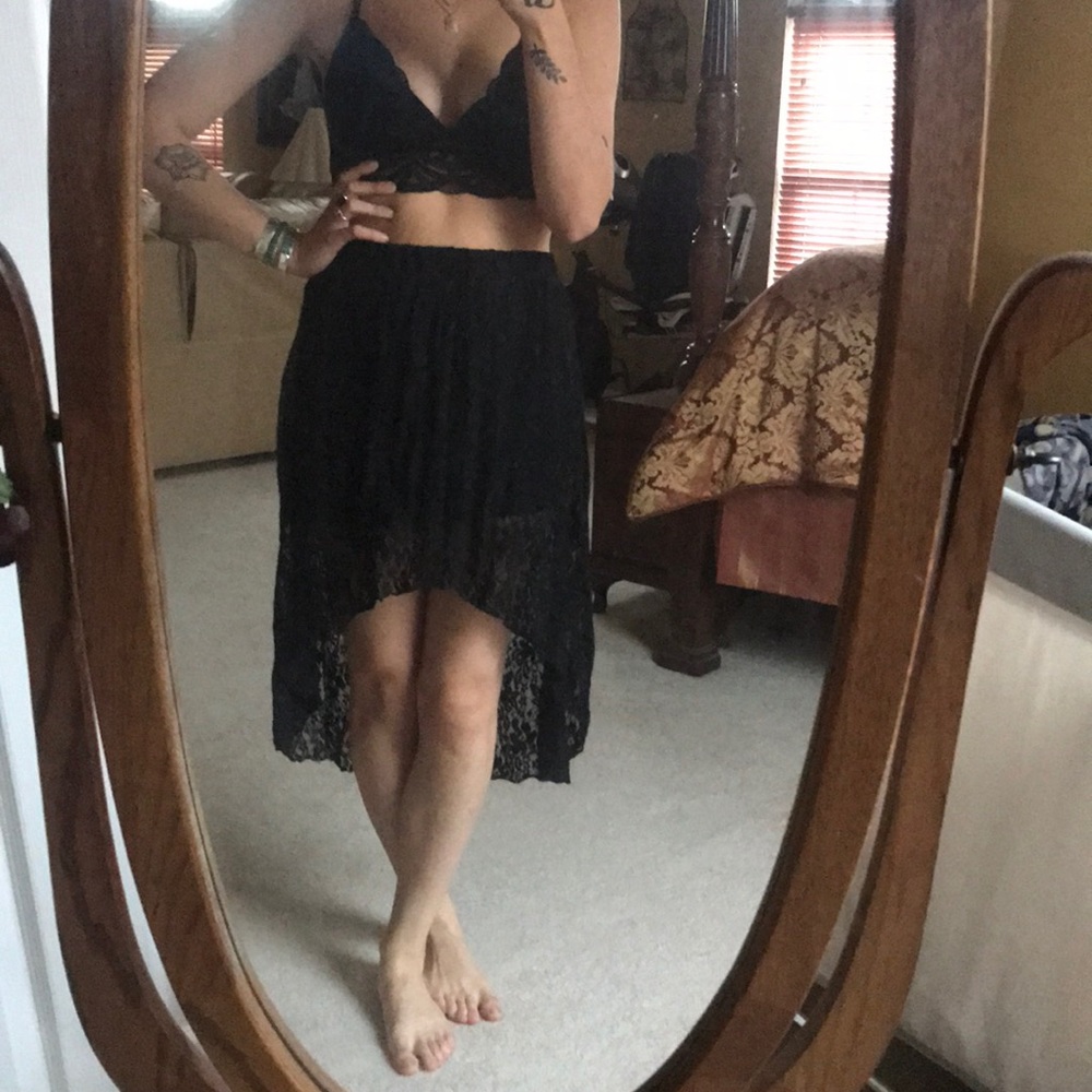 Black lace skirt
